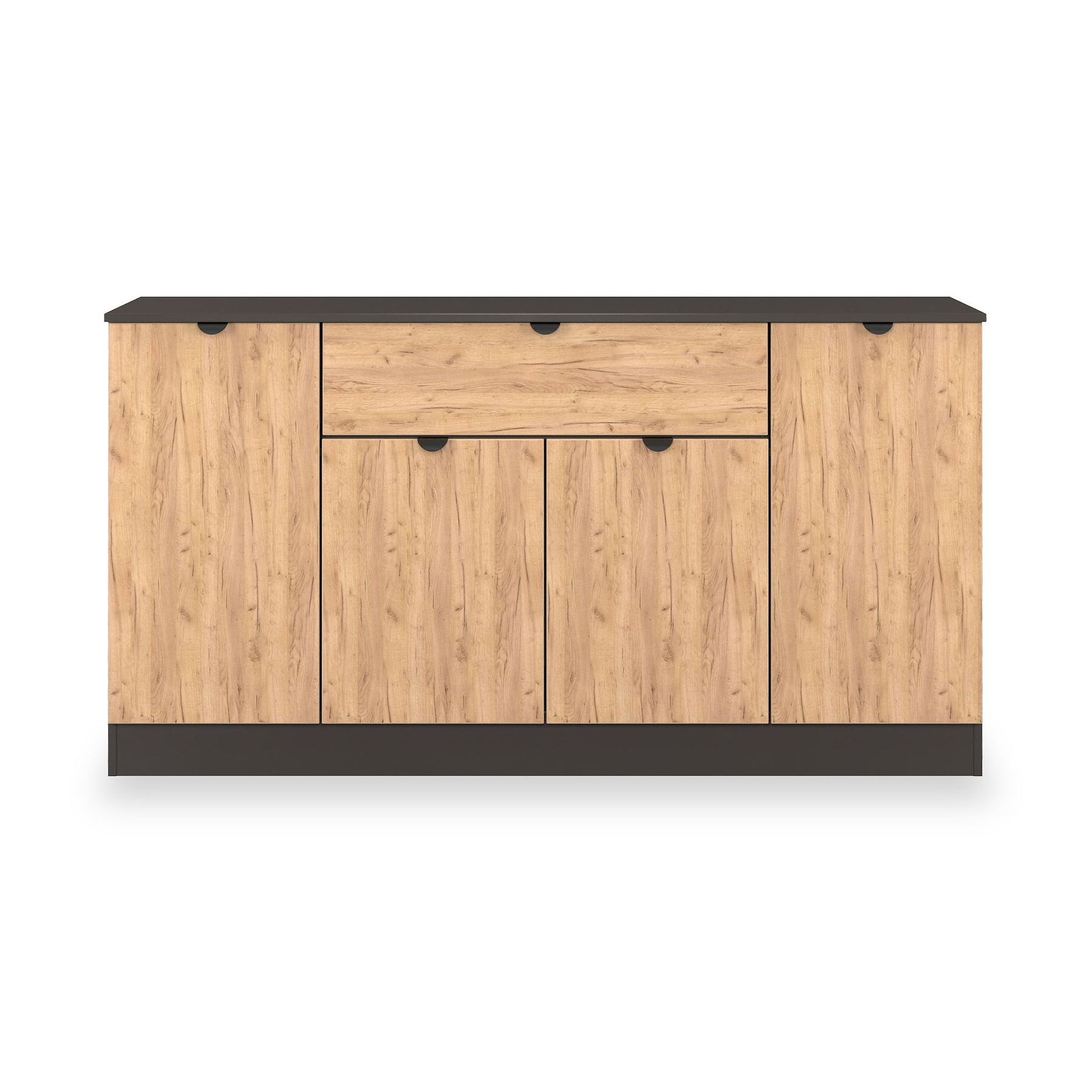 Huxley 4 Door 1 Drawer Sideboard Oak Graphite from Roseland Furniture