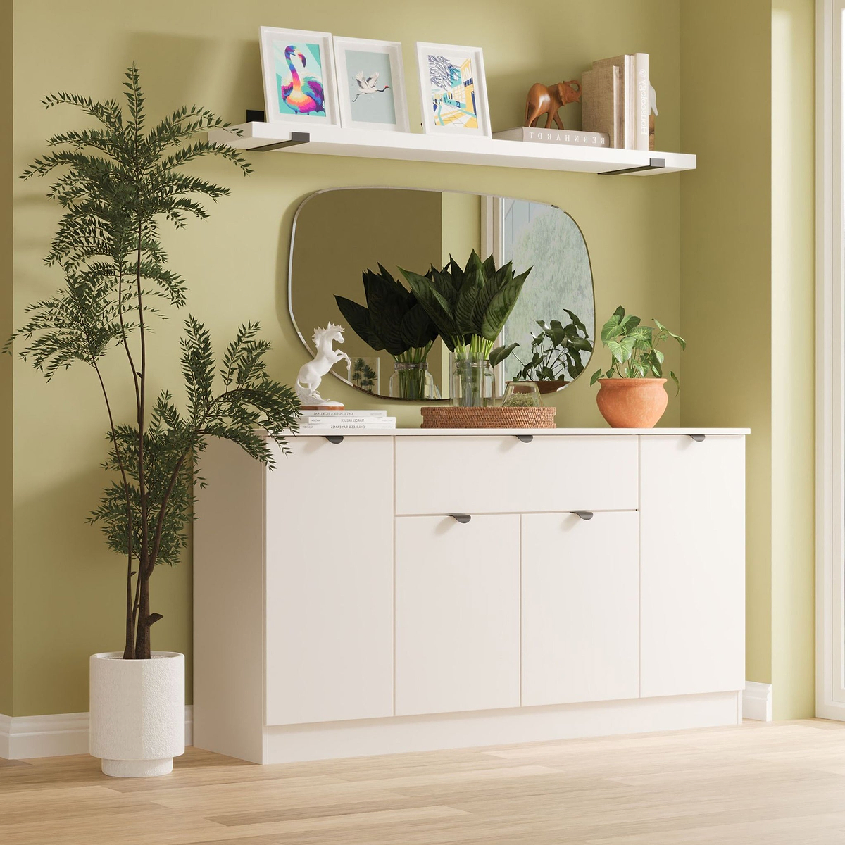 Huxley 4 Door 1 Drawer Sideboard Cashmere from Roseland Furniture