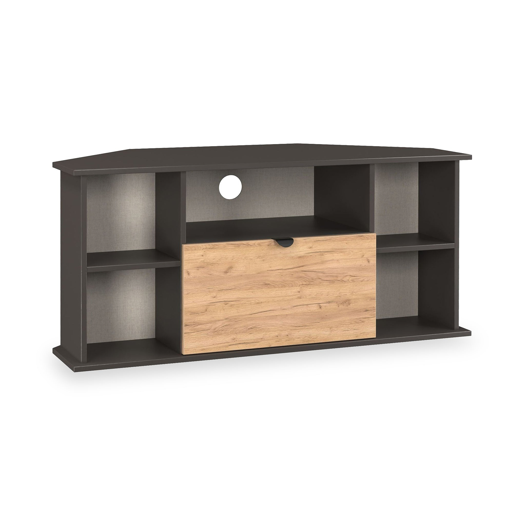 Huxley Corner TV Unit Oak Graphite from Roseland Furniture