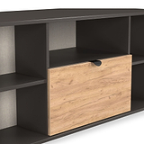 Huxley Corner TV Unit Oak Graphite from Roseland Furniture
