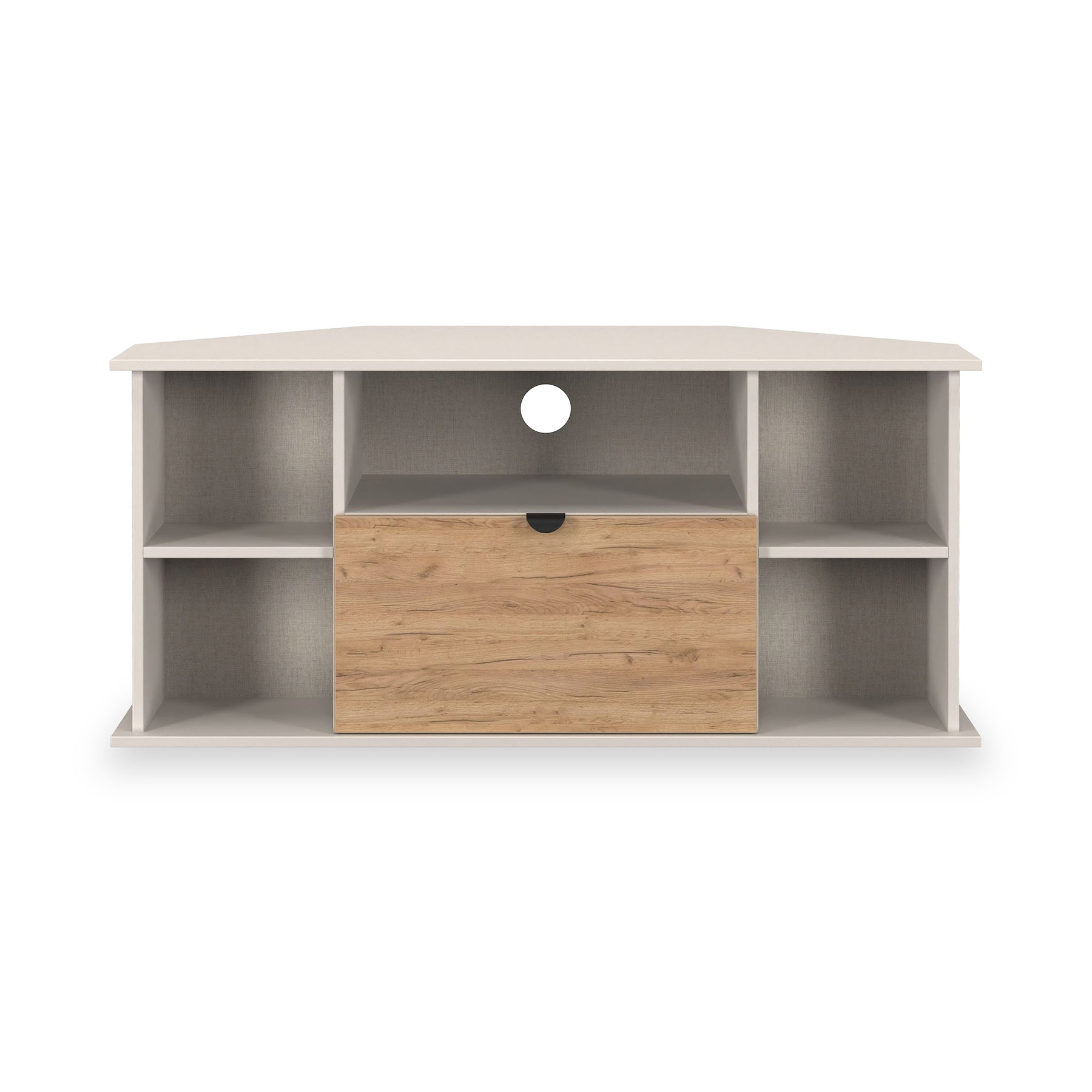 Huxley Corner TV Unit Oak Cashmere from Roseland Furniture