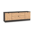 Huxley 2 Door 2 Drawer TV Unit Oak Graphite from Roseland Furniture