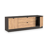 Huxley 2 Door 2 Drawer TV Unit Oak Graphite from Roseland Furniture