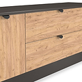 Huxley 2 Door 2 Drawer TV Unit Oak Graphite from Roseland Furniture