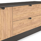 Huxley 2 Door 2 Drawer TV Unit Oak Graphite from Roseland Furniture