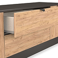 Huxley 2 Door 2 Drawer TV Unit Oak Graphite from Roseland Furniture