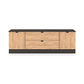 Huxley 2 Door 2 Drawer TV Unit Oak Graphite from Roseland Furniture