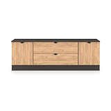 Huxley 2 Door 2 Drawer TV Unit Oak Graphite from Roseland Furniture