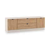 Huxley 2 Door 2 Drawer TV Unit Oak Cashmere from Roseland Furniture
