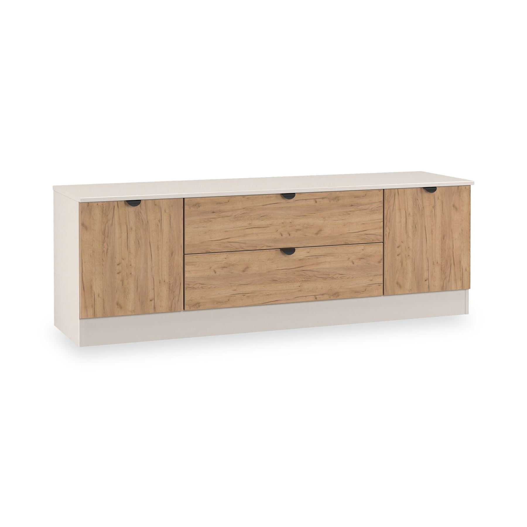 Huxley 2 Door 2 Drawer TV Unit Oak Cashmere from Roseland Furniture