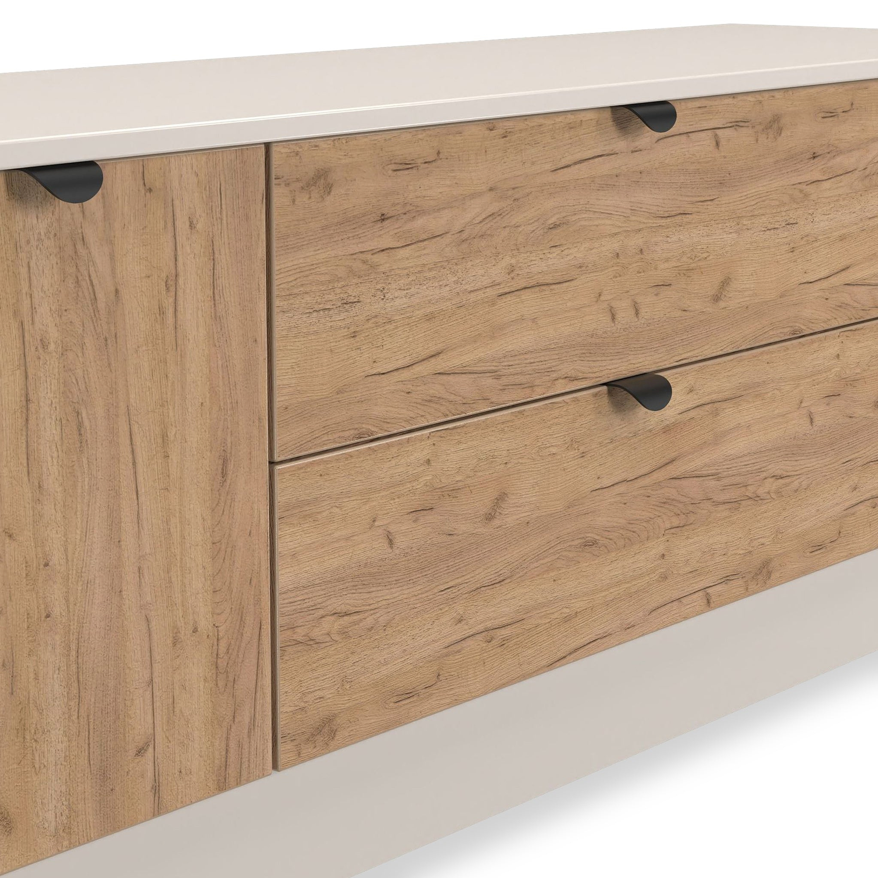 Huxley 2 Door 2 Drawer TV Unit Oak Cashmere from Roseland Furniture