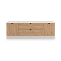Huxley 2 Door 2 Drawer TV Unit Oak Cashmere from Roseland Furniture