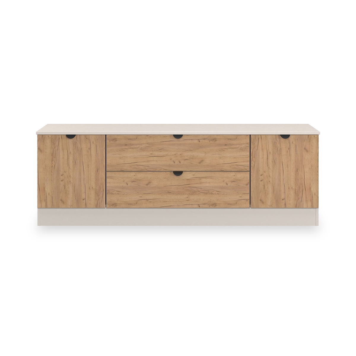 Huxley 2 Door 2 Drawer TV Unit Oak Cashmere from Roseland Furniture
