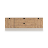 Huxley 2 Door 2 Drawer TV Unit Oak Cashmere from Roseland Furniture