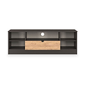 Huxley Wide 1 Drawer TV Media Unit Oak Graphite Side1 from Roseland Furniture
