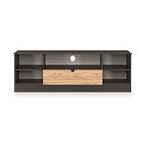 Huxley Wide 1 Drawer TV Media Unit Oak Graphite Side1 from Roseland Furniture