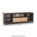 Huxley Wide 1 Drawer TV Media Unit Oak Graphite Side1 from Roseland Furniture