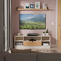 Huxley Wide 1 Drawer TV Media Unit Oak Cashmere from Roseland Furniture