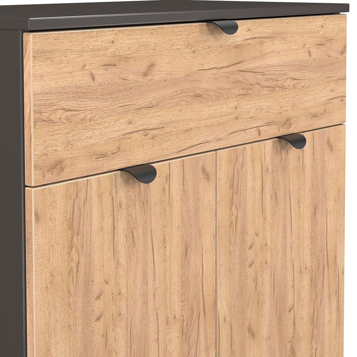 Huxley 2 Door 1 Drawer Sideboard Oak Graphite from Roseland Furniture