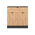 Huxley 2 Door 1 Drawer Sideboard Oak Graphite from Roseland Furniture