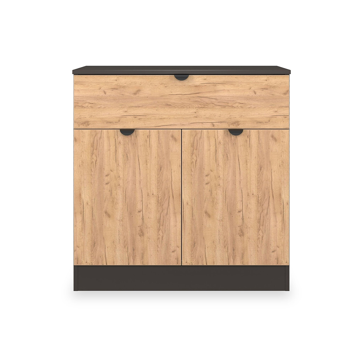 Huxley 2 Door 1 Drawer Sideboard Oak Graphite from Roseland Furniture