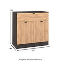 Huxley 2 Door 1 Drawer Sideboard Oak Graphite from Roseland Furniture