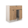 Huxley 2 Door 1 Drawer Sideboard Oak Cashmere Side1 from Roseland Furniture