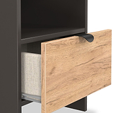 Huxley 1 Drawer Side Table Oak Graphite from Roseland Furniture