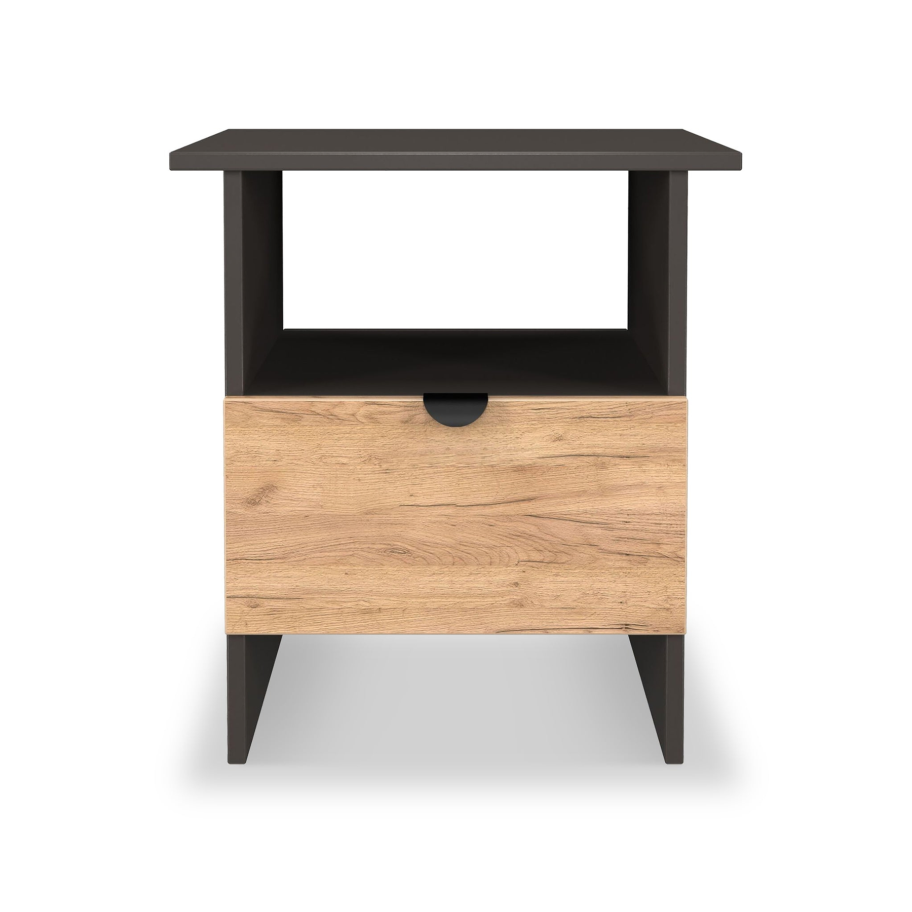 Huxley 1 Drawer Side Table Oak Graphite from Roseland Furniture