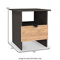 Huxley 1 Drawer Side Table Oak Graphite from Roseland Furniture