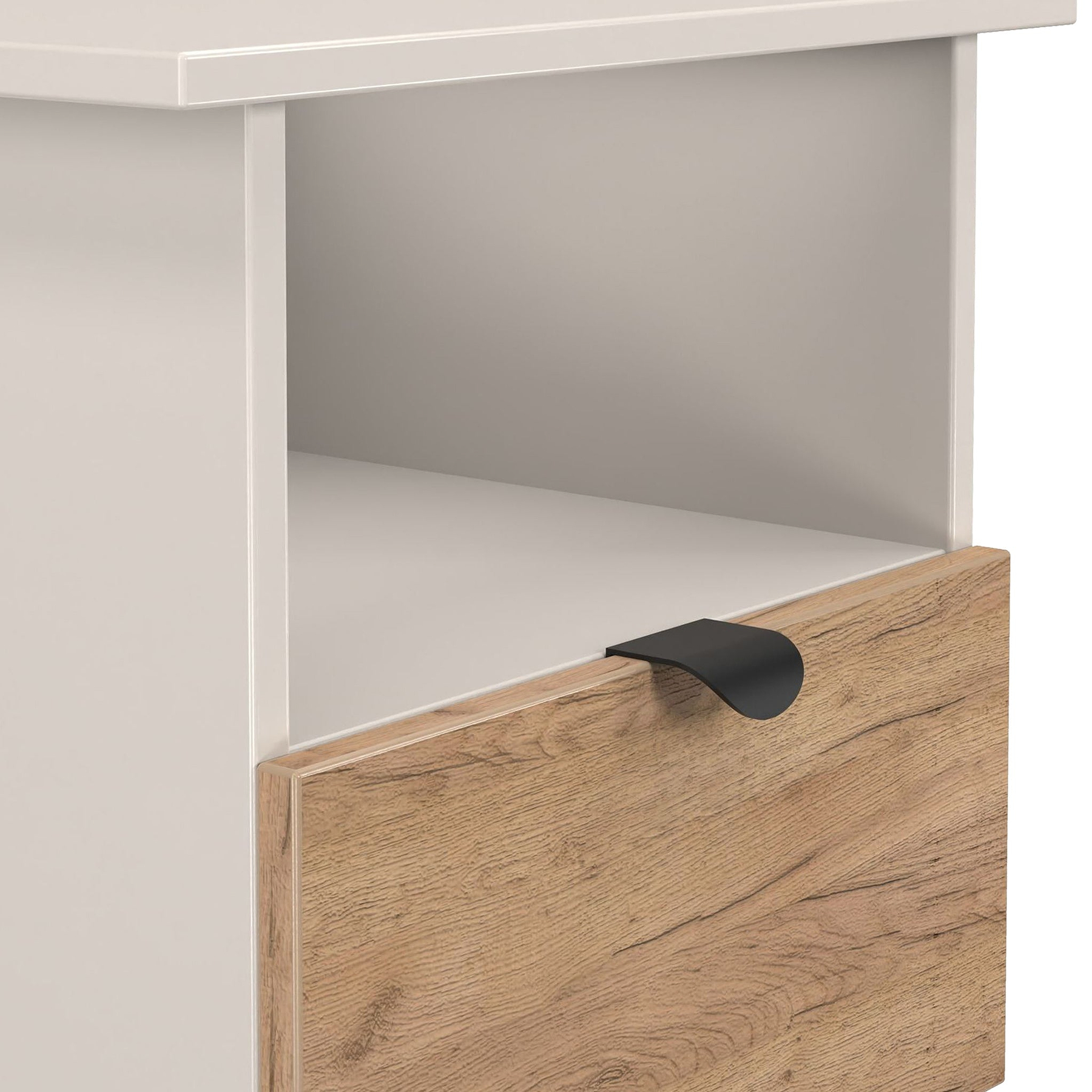 Huxley 1 Drawer Side Table Oak Cashmere from Roseland Furniture