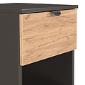 Huxley 2 Drawer Bedside Oak Graphite from Roseland Furniture