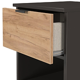 Huxley 2 Drawer Bedside Oak Graphite from Roseland Furniture
