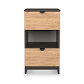 Huxley 2 Drawer Bedside Oak Graphite from Roseland Furniture