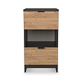 Huxley 2 Drawer Bedside Oak Graphite from Roseland Furniture