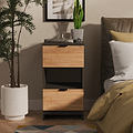 Huxley 2 Drawer Bedside Oak Graphite from Roseland Furniture