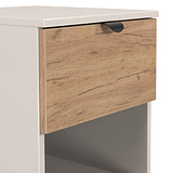Huxley 2 Drawer Bedside Oak Cashmere from Roseland Furniture