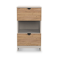 Huxley 2 Drawer Bedside Oak Cashmere from Roseland Furniture