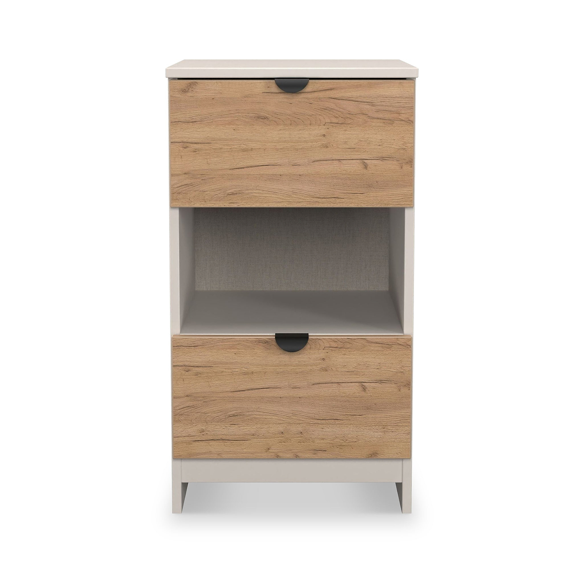 Huxley 2 Drawer Bedside Oak Cashmere from Roseland Furniture