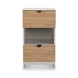 Huxley 2 Drawer Bedside Oak Cashmere from Roseland Furniture