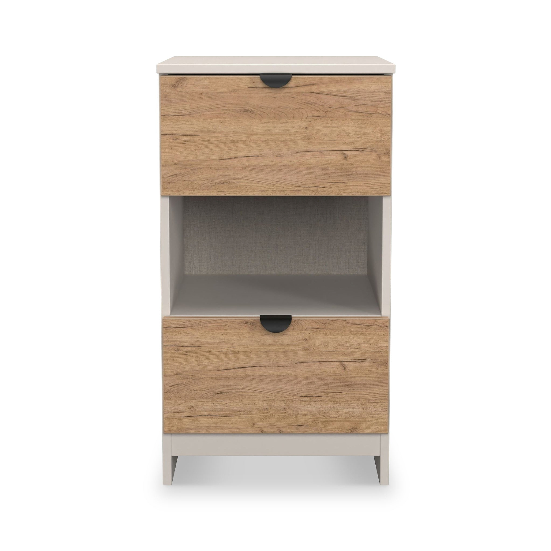 Huxley 2 Drawer Bedside Oak Cashmere from Roseland Furniture