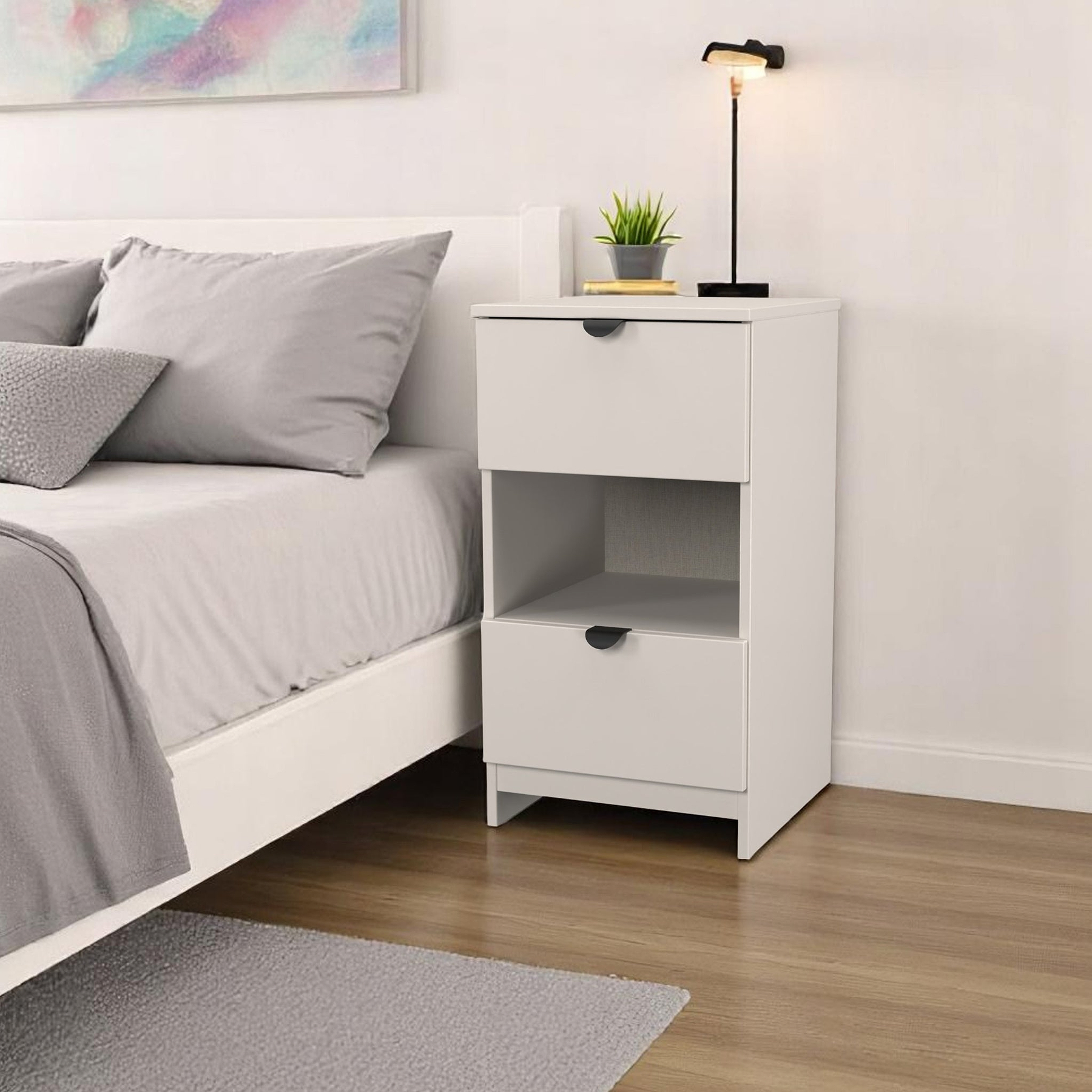 Huxley 2 Drawer Bedside Cashmere from Roseland Furniture