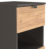 Huxley 3 Drawer Bedside Oak Graphite from Roseland Furniture