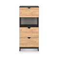 Huxley 3 Drawer Bedside Oak Graphite from Roseland Furniture