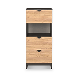 Huxley 3 Drawer Bedside Oak Graphite from Roseland Furniture