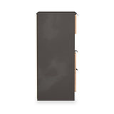 Huxley 3 Drawer Bedside Oak Graphite from Roseland Furniture