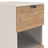 Huxley 3 Drawer Bedside Oak Cashmere from Roseland Furniture