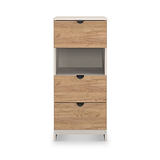 Huxley 3 Drawer Bedside Oak Cashmere from Roseland Furniture