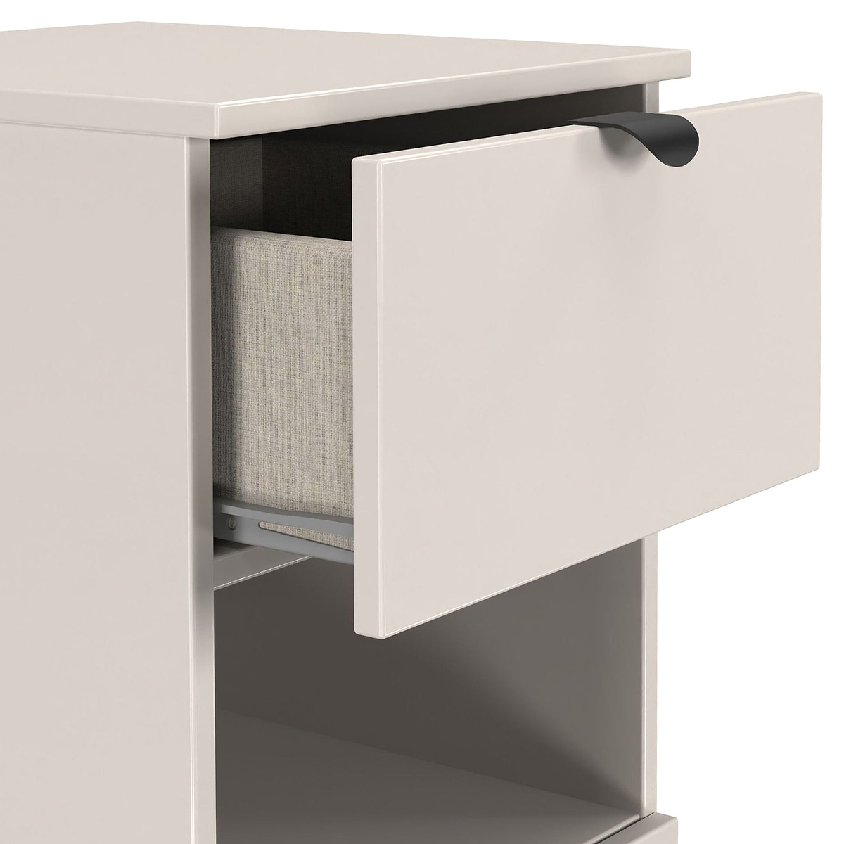 Huxley 3 Drawer Bedside Cashmere from Roseland Furniture