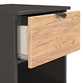 Huxley 1 Drawer Bedside Oak Graphite from Roseland Furniture